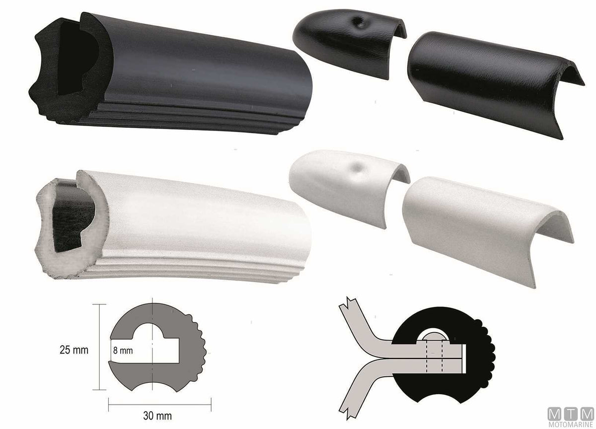BOTTAZZO PROFILO PARABORDO TIPO ECO1 NERO H28MM L16M