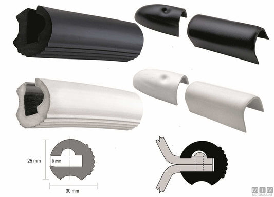BOTTAZZO PROFILO PARABORDO TIPO ECO1 NERO H28MM L24M