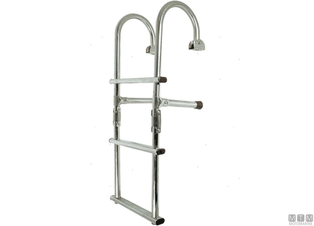 SCALETTA PIEGHEVOLE A 3 GRADINI CON PASSAMANO ACCIAIO INOX 316