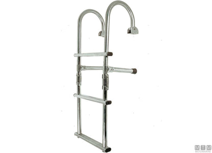 SCALETTA PIEGHEVOLE A 3 GRADINI CON PASSAMANO ACCIAIO INOX 316