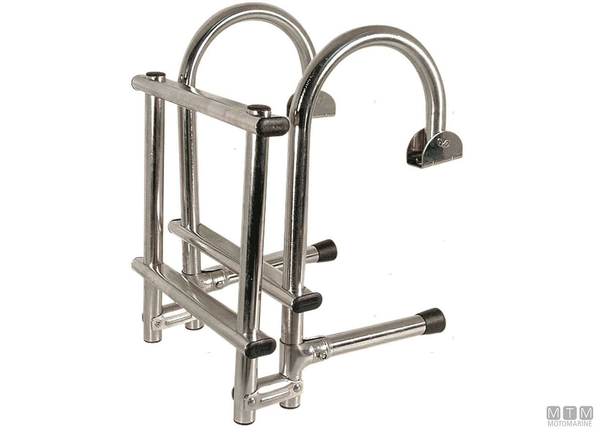 SCALETTA PIEGHEVOLE A 4 GRADINI CON PASSAMANO ACCIAIO INOX 316