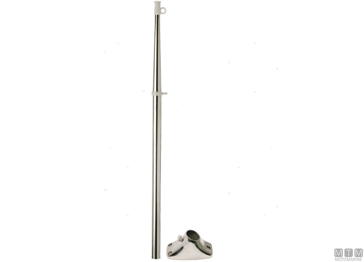 ASTA PORTABANDIERA WHITE CAP H600MM D20MM IN ACCIAIO INOX