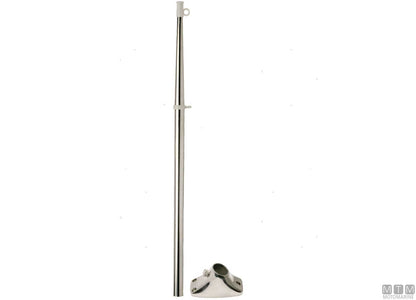 ASTA PORTABANDIERA WHITE CAP H600MM D20MM IN ACCIAIO INOX
