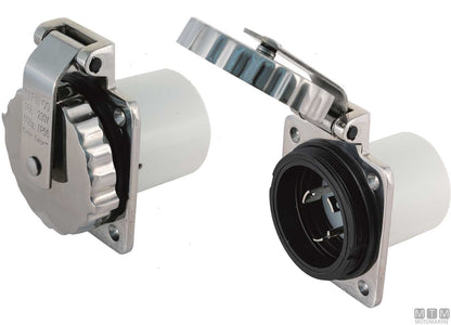 PRESA QUADRA MARINCO 32A ACCIAIO INOX
