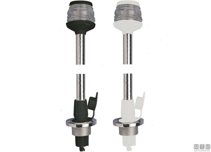FANALE DI VIA 360 BIANCO SU ASTA CON BASE INCASSO NERO H100CM