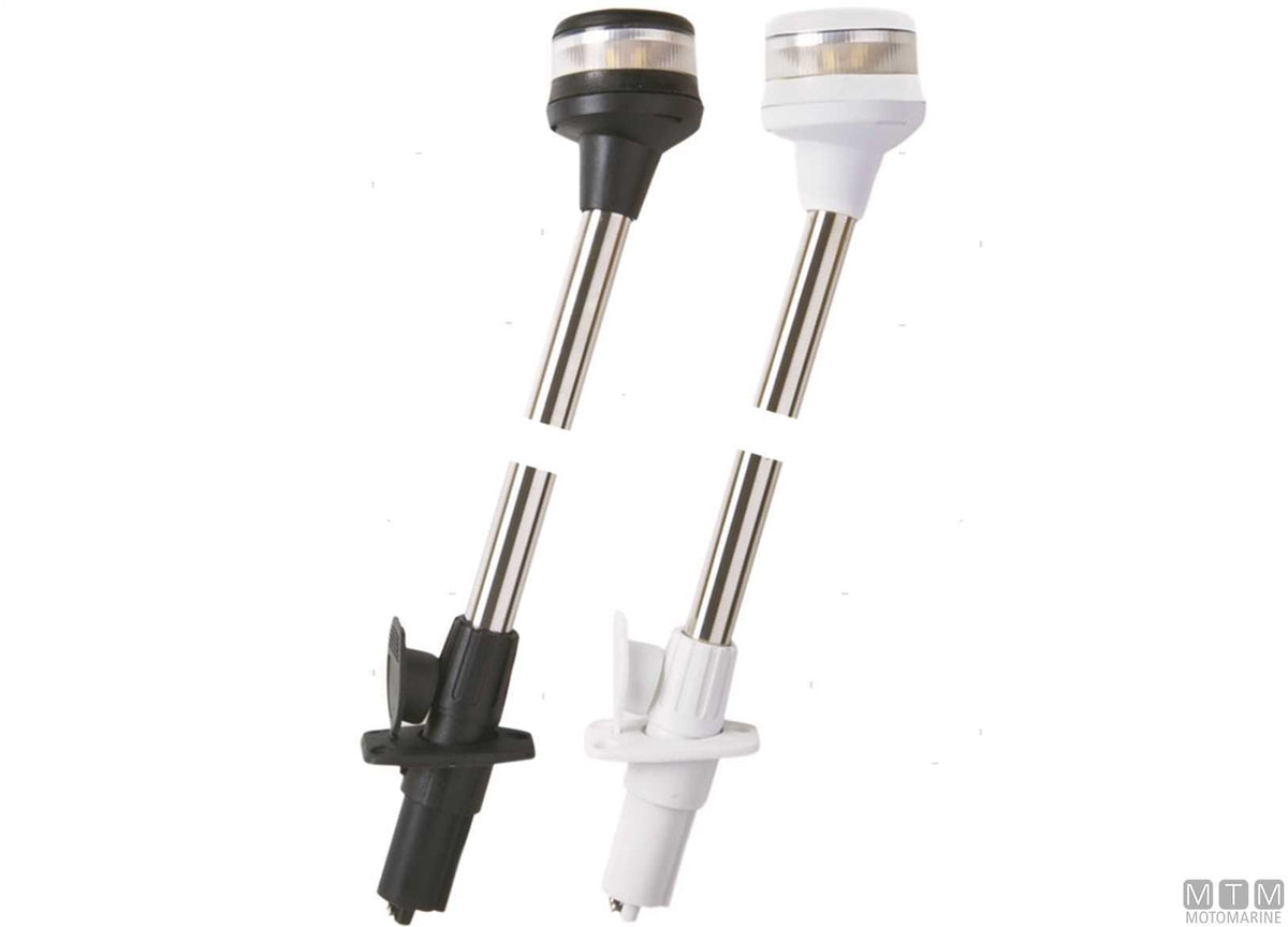 FANALE DI VIA LED 360 BIANCO SU ASTA ESTRAIBILE CORPO NERO H60CM