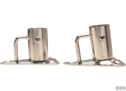 BASE CANDELIERE TRIANGOLARE INCLINATA D25MM ACCIAIO INOX 316