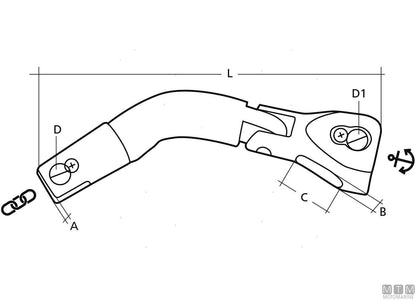 GIUNTO ANCORA TRIMMER CATENA D6/8MM ACCIAIO INOX 316