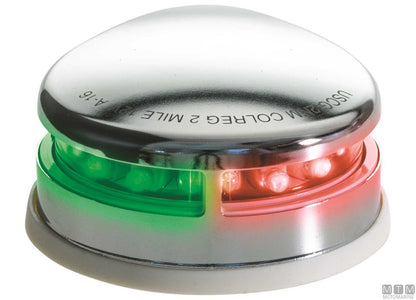 FANALE DI VIA LED DI PRUA COMBINATO ROSSO/VERDE IN ACCIAIO INOX