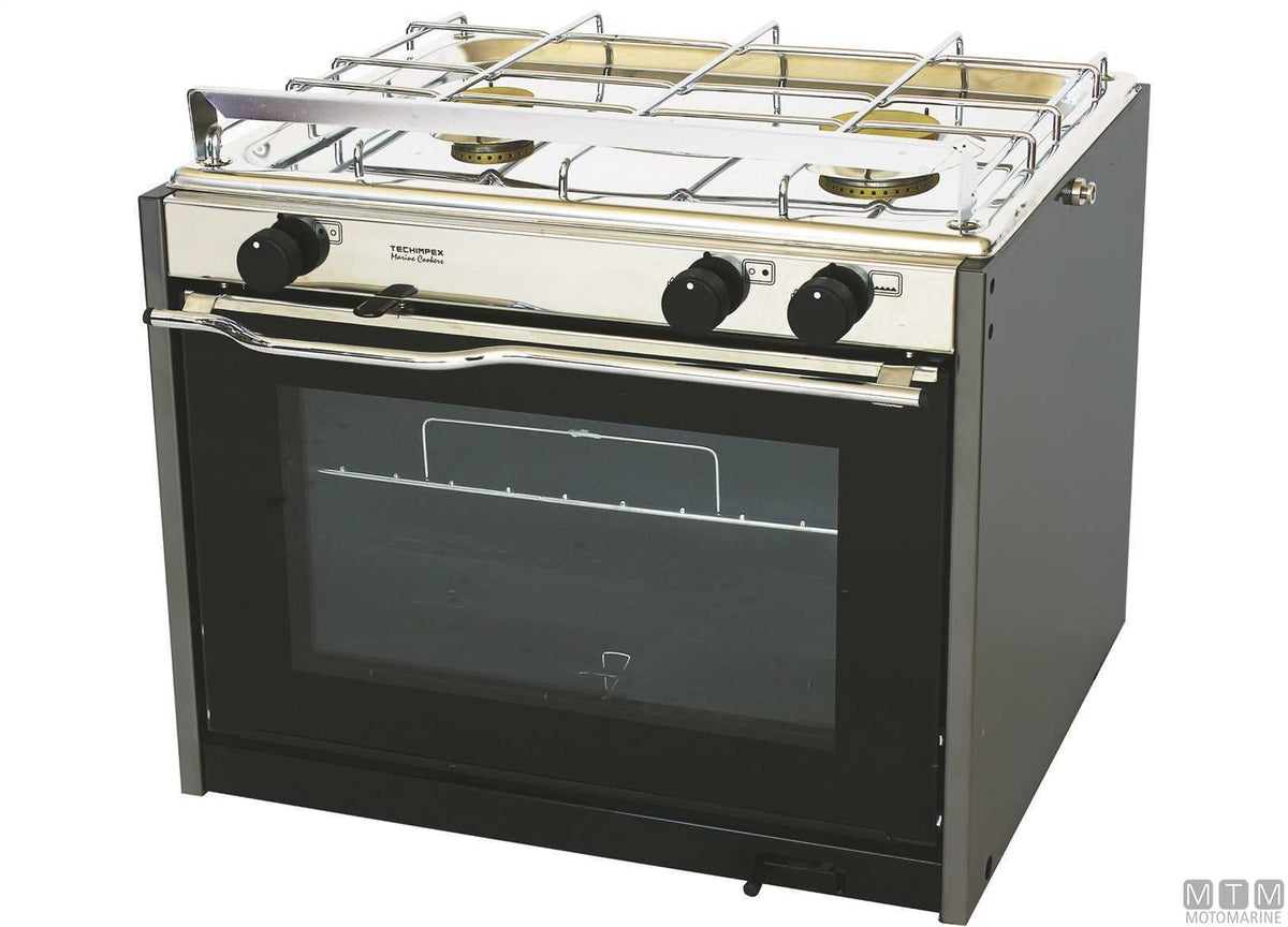 CUCINA A GAS 2 FUOCHI E FORNO TECHIMPEX PORTOFINO INOX 18/8