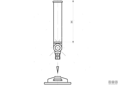 PORTACANNE ORIENTABILE SU BASE RAPIDA IN OTTONE CROMATO