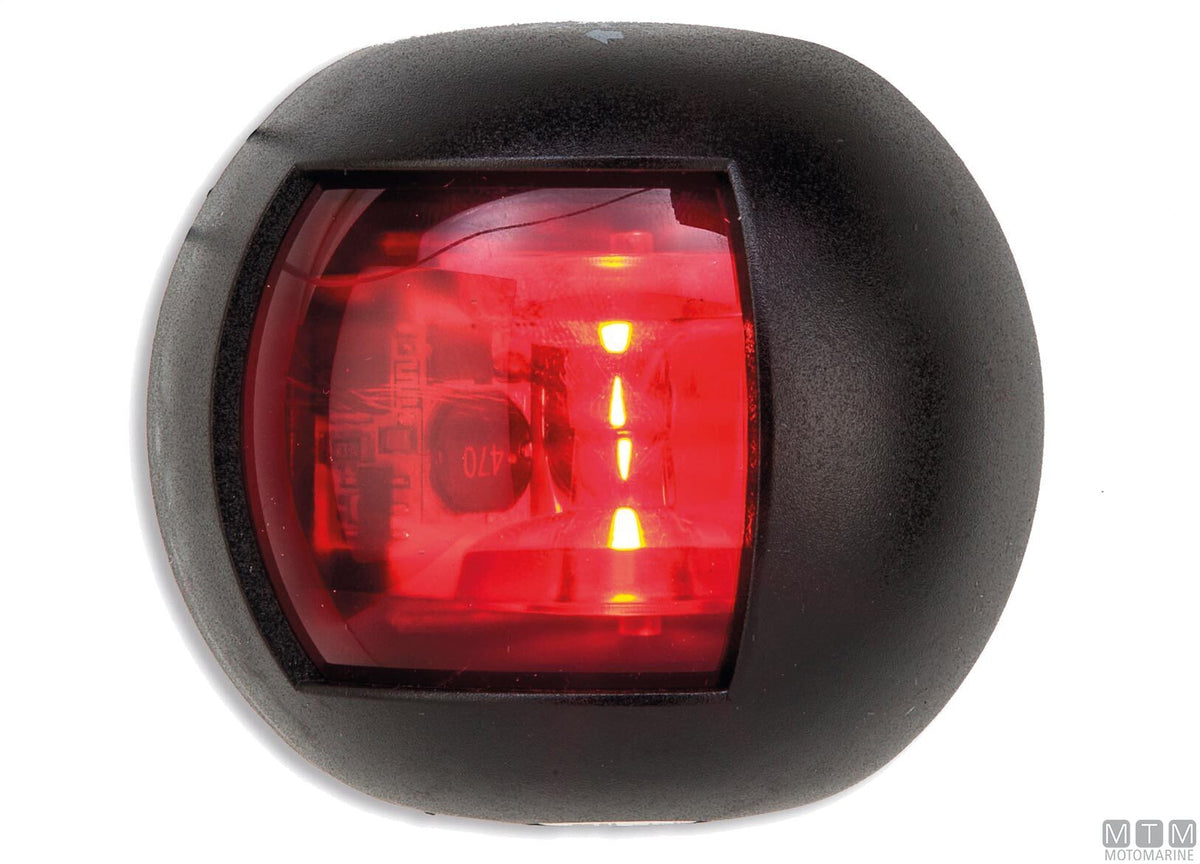 FANALE DI VIA LATERALE LED ROSSO MEZZA SFERA NERO 70X63MM