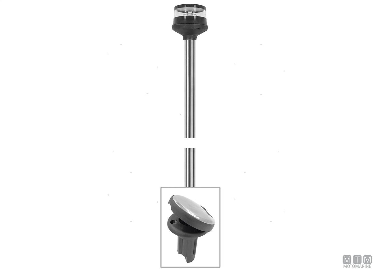FANALE DI VIA LED 360 BIANCO SU ASTA BASE INCLINATA BIANCO H100CM