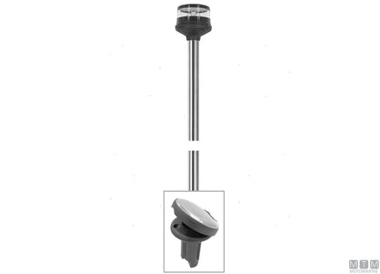 FANALE DI VIA LED 360 BIANCO SU ASTA BASE INCLINATA BIANCO H100CM