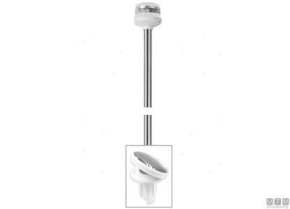 FANALE DI VIA LED 360 BIANCO SU ASTA BASE INCLINATA CORPO NERO H100CM