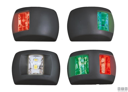 FANALE DI VIA LED COMBINATO ROSSO/VERDE COMPACT NERO 70X45MM