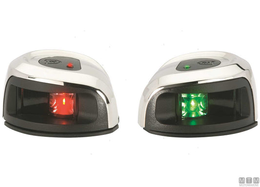 COPPIA FANALI DI VIA LATERALI LED ROSSO E VERDE ATTWOOD ACCIAIO INOX
