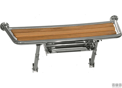 PLANCIA 78X40CM CON SCALETTA 3 GRADINI ACCIAIO INOX E TEAK