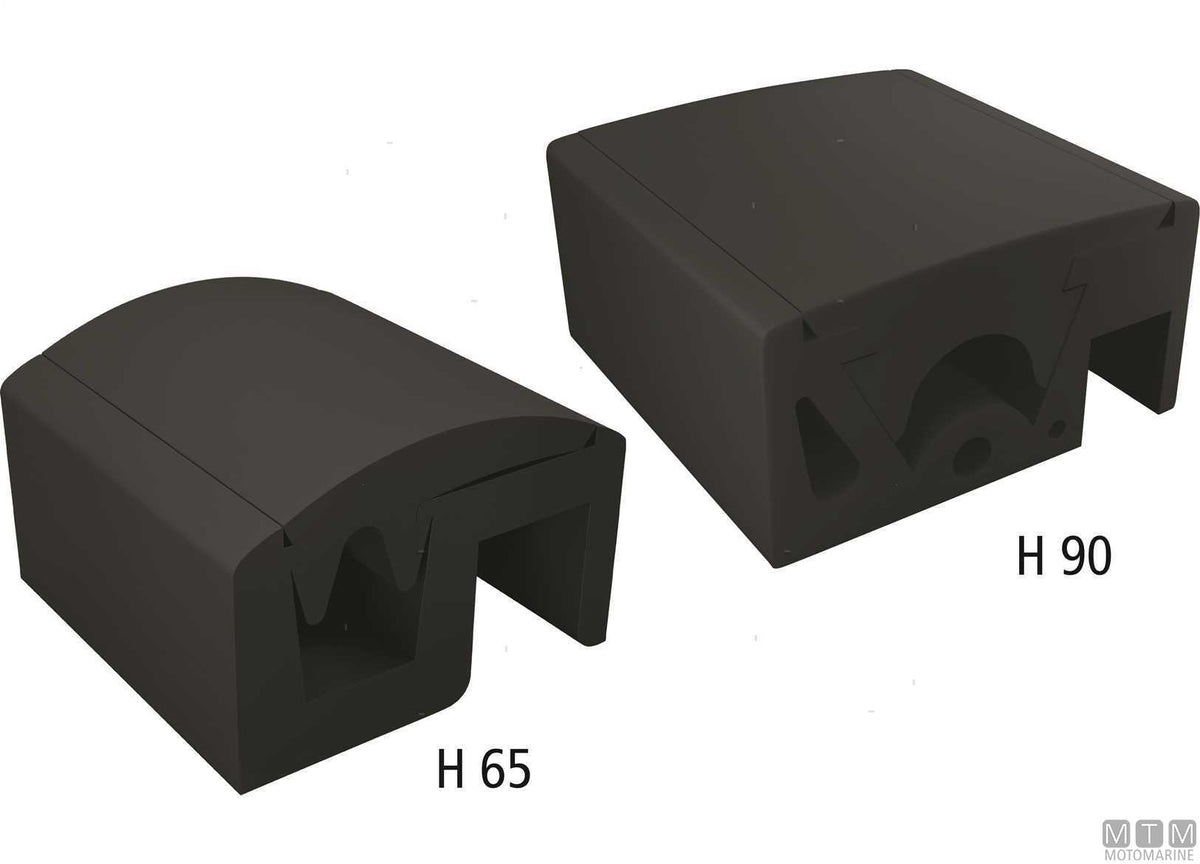 TERMINALE PER PROFILI QBE H65MM NERO
