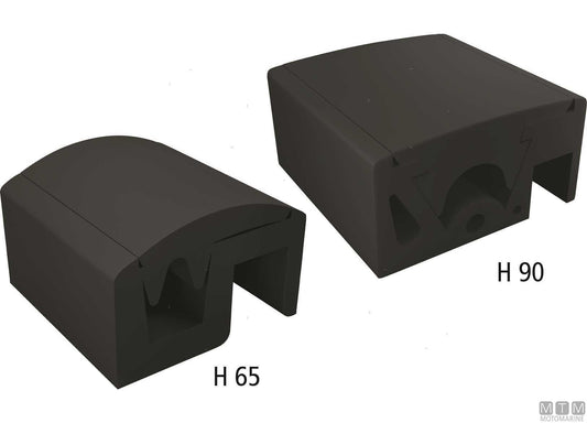 BOTTAZZO PROFILO PARABORDO QBE NERO H65MM L12M