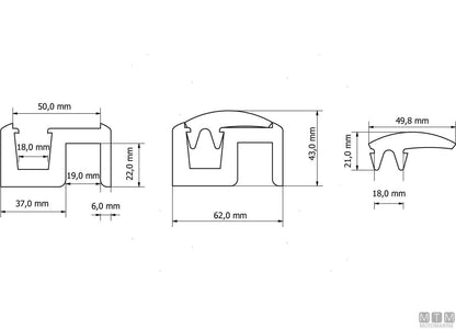 TERMINALE PER PROFILI QBE H65MM NERO