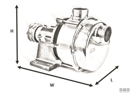 POMPA ACQUA SERIE IFE CON PULEGGIA 24V BOCCHE D30MM