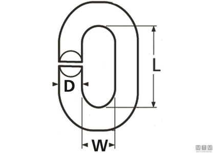 MAGLIA SPEZZATA PER CATENA D8MM ACCIAIO INOX 316