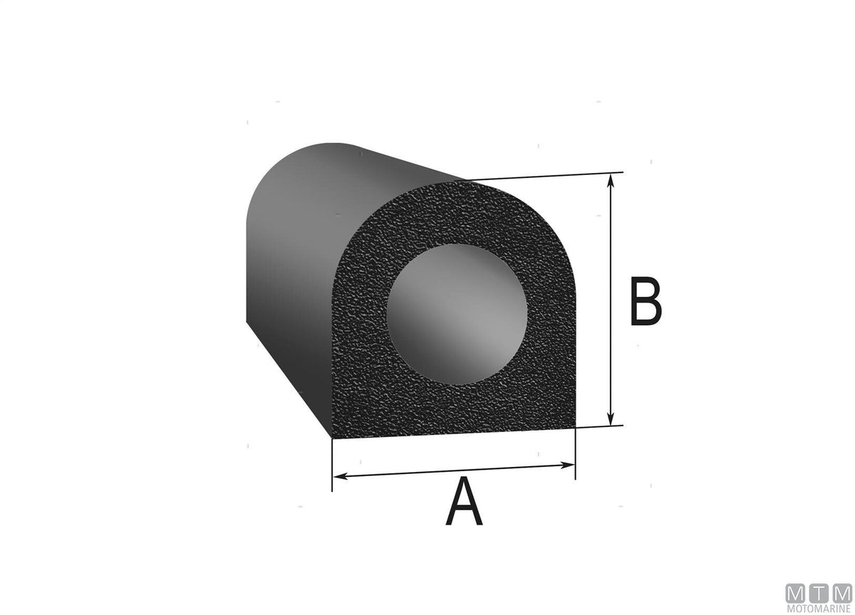 GUARNIZIONE TRIM-LOK DO RUBBER NERO 9MM ADESIVO HT 15M
