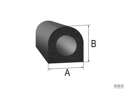 GUARNIZIONE TRIM-LOK DO RUBBER NERO 9MM ADESIVO HT 15M