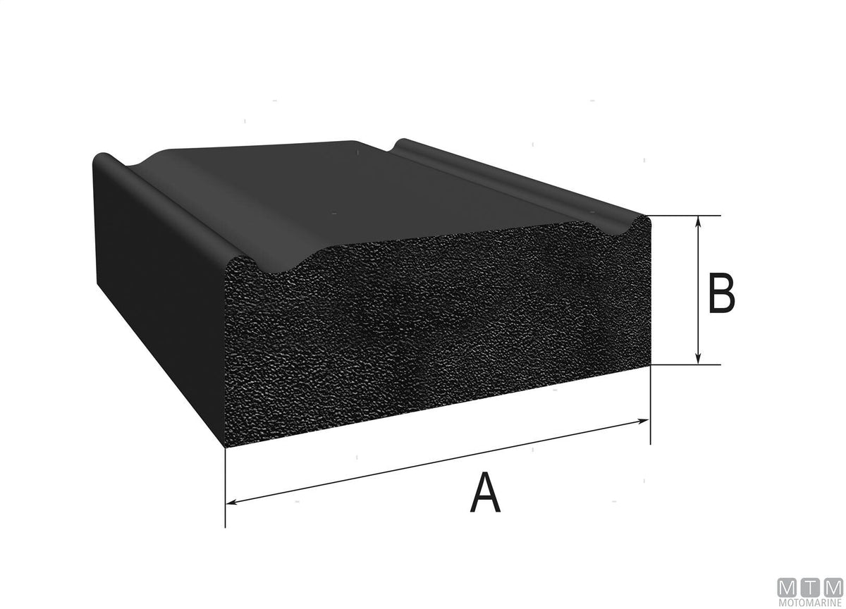 GUARNIZIONE TRIM-LOK FLAT RUBBER NERO 12X3MM ADESIVO HT L15M
