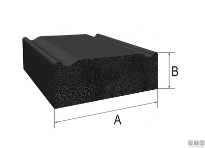 GUARNIZIONE TRIM-LOK FLAT RUBBER NERO 12X3MM ADESIVO HT L15M