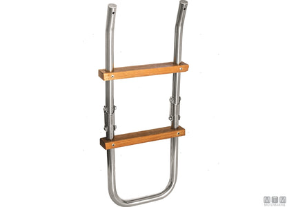 SCALETTA 3 GRADINI ATTACCO PLANCIA D22/25MM ACCIAIO INOX 316 E E LEGNO