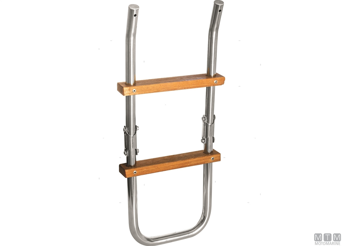 SCALETTA 4 GRADINI ATTACCO PLANCIA D22/25MM ACCIAIO INOX 316 E E LEGNO