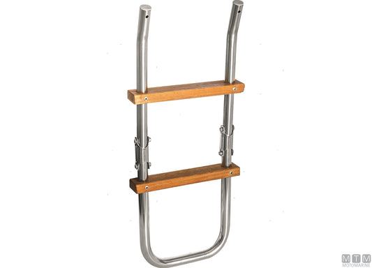 SCALETTA 4 GRADINI ATTACCO PLANCIA D22/25MM ACCIAIO INOX 316 E E LEGNO