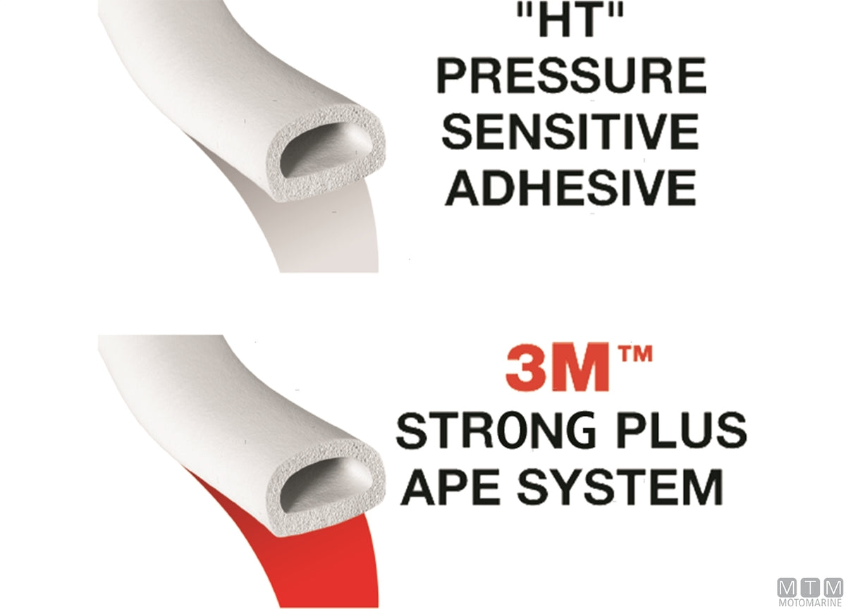 GUARNIZIONE TRIM-LOK DD RUBBER BIANCO 9MM ADESIVO HT 15M