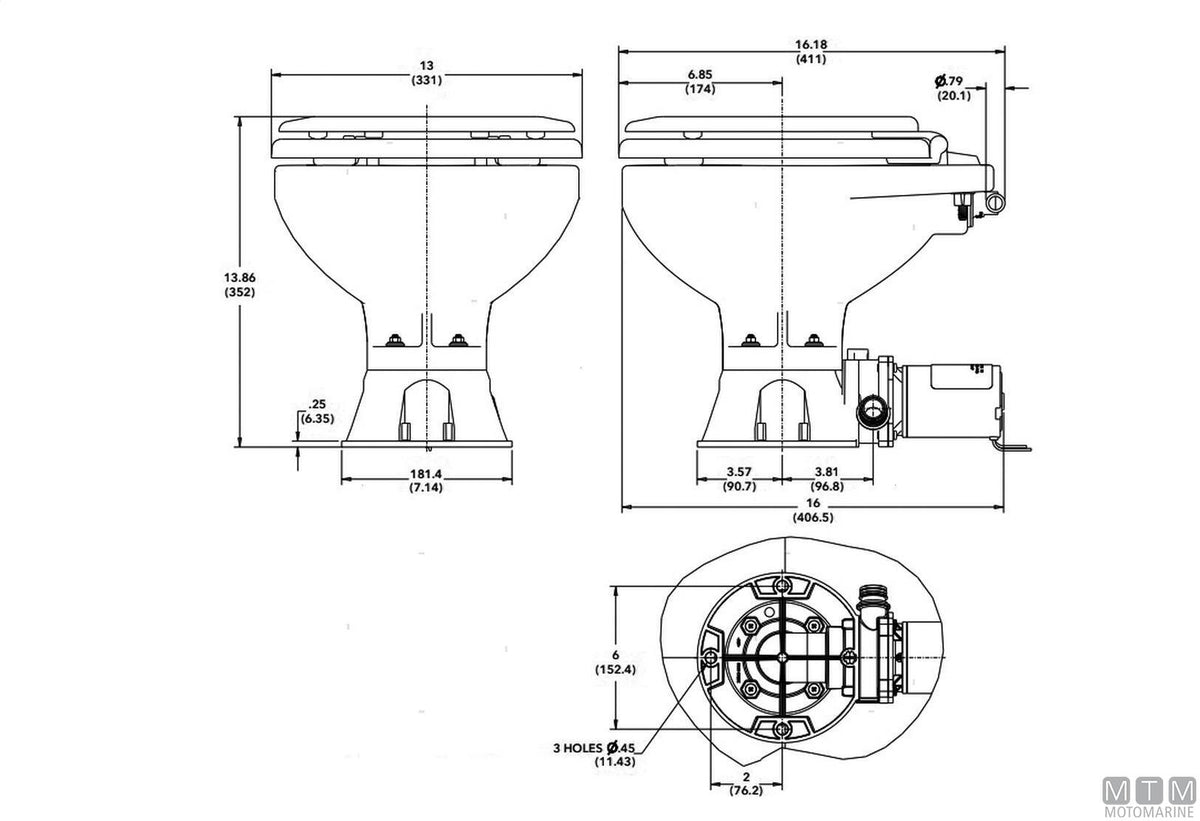 TOILET ELETTRICA JABSCO COMPACT QUIET E2-24V