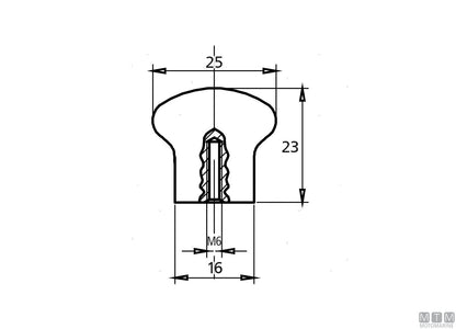 POMOLO D25MM IN OTTONE CROMATO