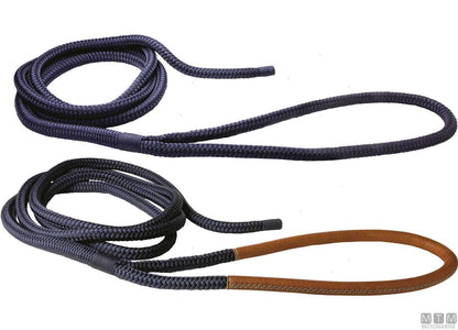 TRECCIA ORMEGGIO BLU CON GASSA CUOIO NERO 75CM D24MM 20M