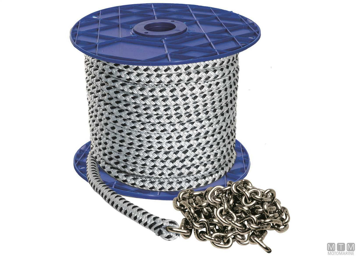 TRECCIA IN POLIESTERE D12.6MM 40M + CATENA INOX D6MM 10M