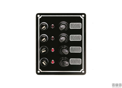 PANNELLO IN ALLUMINIO CON INTERRUTTORI A LEVA 3 POSIZIONI 103X100MM