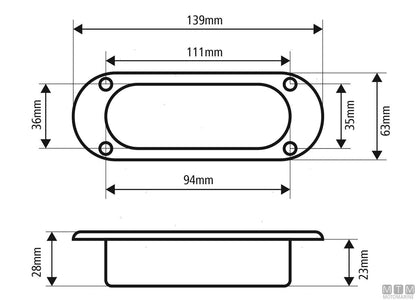 PASSACAVI CUBIA 162X82MM IN ACCIAIO INOX 316