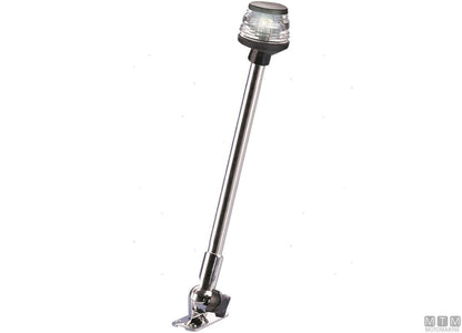 FANALE DI VIA LED 360 BIANCO SU ASTA PIEGHEVOLE CORPO NERO H23CM