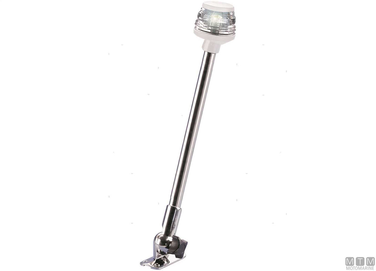 FANALE DI VIA LED 360 BIANCO SU ASTA PIEGHEVOLE CORPO NERO H23CM