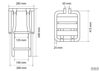 PLANCETTA TINOX S CON SCALETTA 2 GRADINI ACCIAIO INOX E LEGNO DOUSSIE