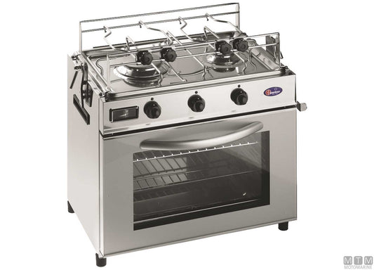 CUCINA A GAS 2 FUOCHI E FORNO PARKER INOX 18/8