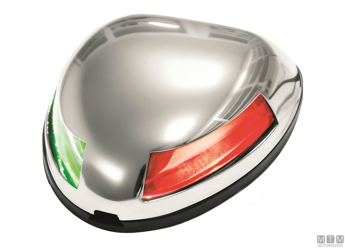 COPPIA FANALI DI VIA LED DI PRUA ROSSO E VERDE COMPACT IN ACCIAIO INOX