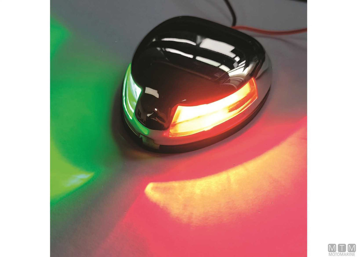 FANALE DI VIA LED DI PRUA COMBINATO ROSSO E VERDE COMPACT INOX