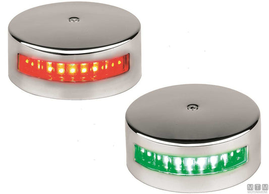 FANALE DI VIA LED DI PRUA COMBINATO ROSSO/VERDE UFO IN ACCIAIO INOX