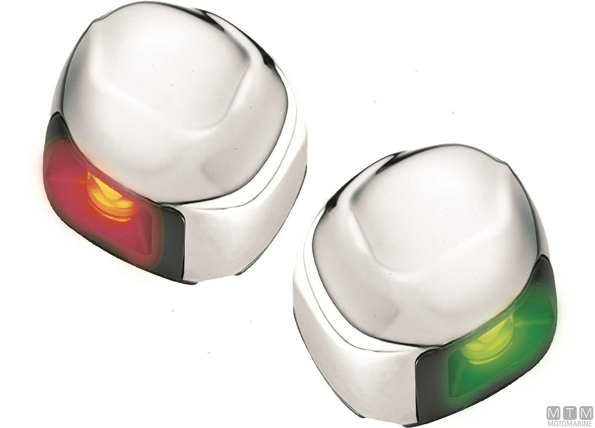 COPPIA FANALI DI VIA LED LATERALI ROSSO E VERDE IN ACCIAIO INOX