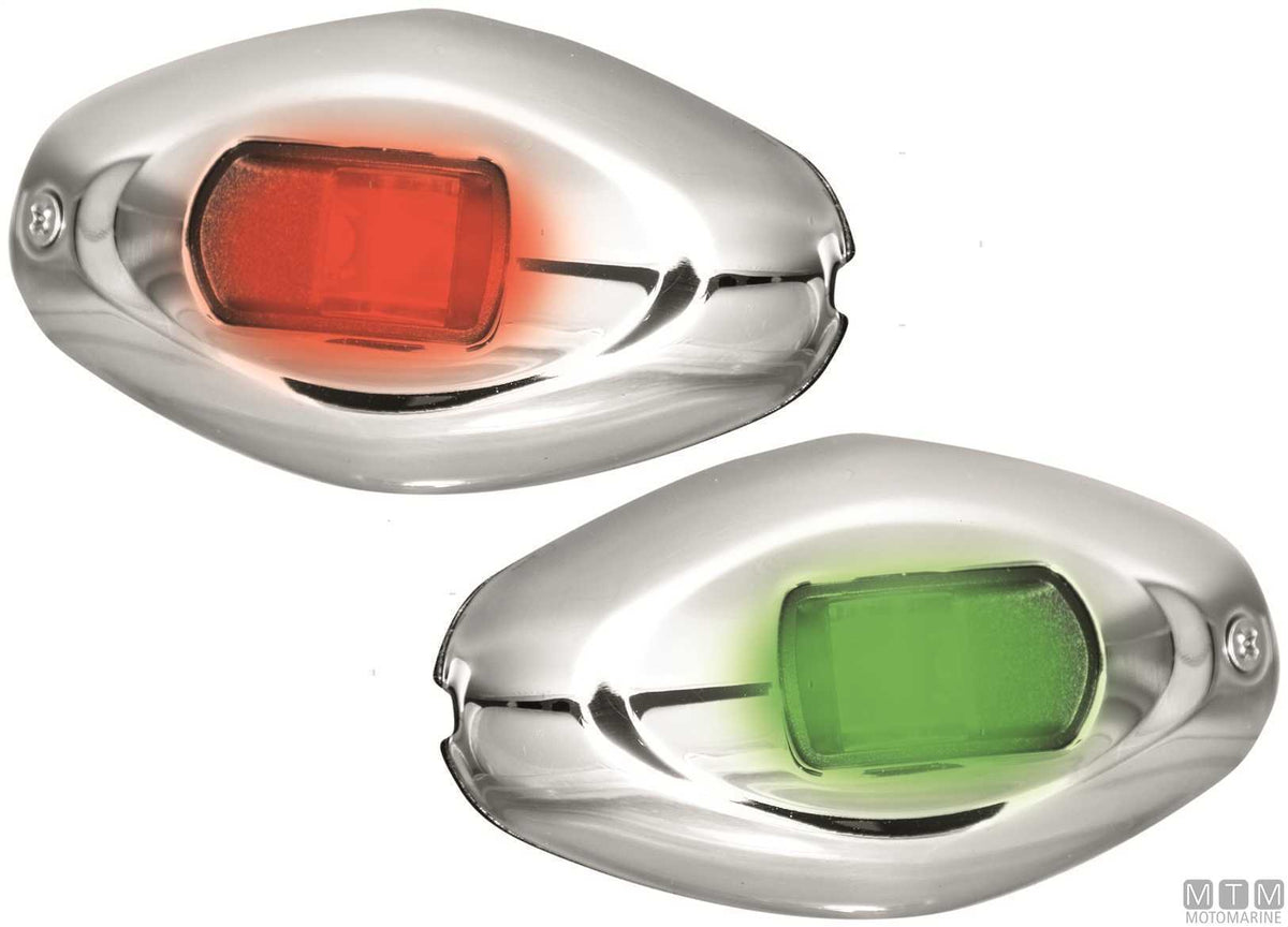 COPPIA FANALI DI VIA LED DI PRUA ROSSO E VERDE IN ACCIAIO INOX